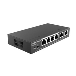 สวิตซ์ RUIJIE ( REYEE ) No.RG-ES206GC-P 6-Port Gigabit Smart POE Switch, 4 PoE/POE+ Ports with 2 Gigabit RJ45 uplink ports, 54W PoE power budget, Desktop Steel Case