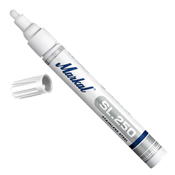 ปากกาเคมี MARKAL No.31200129 SL.250 is a xylene-free, low-odor, and fast-drying liquid paint marker that meets the European nuclear requirements : White