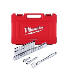 ชุดประแจบ็อกซ์ MILWAUKEE No.4932464943 Socket Wrench Set , 1/4''( 28pcs/ea )