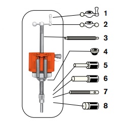 POWER TEAM No.RHA50 Center-Hole Accessories Set for RT302,RH302,RH303 and RH306 Cylinders