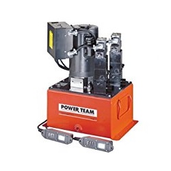 POWER TEAM No.PED254S Electric Hydraulic Pump, 1-1/2 hp, 2 Stages, 1000 cu-in Reservoir, 25 cu-in/min Flow Rate, 100 to 10000 psi Pressure