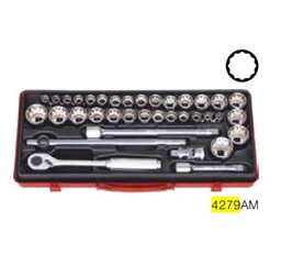 KOKEN No.4279AM Socket set (Imperial +Metric) 12P 36pcs ,1/2&quot;