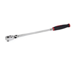 SNAP-ON No.THRLLF72 1/4&quot; Drive Dual 80® Technology Extra-Long Red Soft Grip Handle Flex-Head Quick-Release Ratchet (Red)