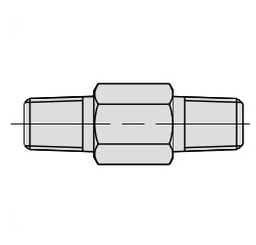 POWER TEAM No.9684 Male Connector, 2-1/4&quot; Long, 1/4&quot; NPTF Male