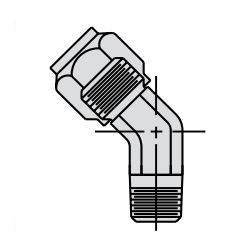 POWER TEAM No.9694 45 Degree Elbow with 3/8&quot; Tube x 1/4&quot; NPTF Male