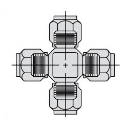 POWER TEAM No.9698 Cross. 3/8&quot; tube. Wt. 0.4 lb.