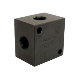 POWER TEAM No.9634 Manifold Block, Four 3/8&quot; NPTF Ports and Two 1/4&quot; Mounting Holes