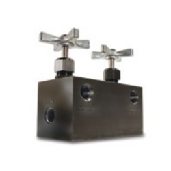 POWER TEAM No.9642 Manifold Block with Two Needle Valves, Four 3/8&quot; NPTF Ports