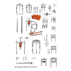 POWER TEAM No.IPS5017 Industrial Puller Set for Wooden Storage Box and Accessories Listed Below , 17.5 &amp; 50 Ton (Wt. 892.00 lbs.)