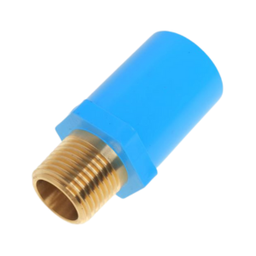 ข้อต่อตรงกลียวนอกทองเหลือง SCG Brass Valve Socket - WS B , 3/4&quot; (Blue)