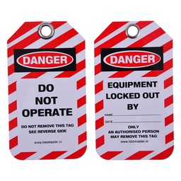 [008000000134] ป้ายเตือนความปลอดภัย DANGER DO NOT OPERATE SAFETY LOCKOUT TAG (10 pcs/pack)