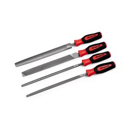 SNAP-ON No.SGHBF600A Instinct® Soft Grip Handle Mixed File Set :Red  (4pcs/ea)