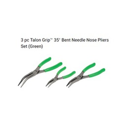 SNAP-ON No.PL3935CFG Talon Grip™ 35° Bent Needle Nose Pliers Set :Green   3pcs