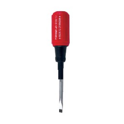 ไขควงแบนด้ามยาง BROWN No.D-3030 (2060010) Flat Rubber Grip Screwdriver , 6.3x0.8mm. (100x200mm.) Red-handle