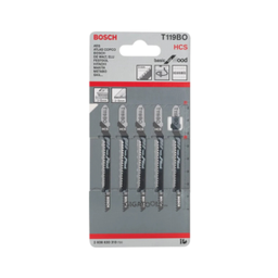 ใบเลื่อยจิ๊กซอว์ตัดไม้ BOSCH NO.T119BO (2608630310) Jigsaw blade : Wood , 2mm. (5pcs/ea)