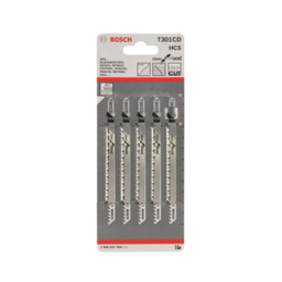 ใบเลื่อยจิ๊กซอว์ตัดไม้ BOSCH NO.T301CD (2608637590) Jigsaw blade : Wood , 3mm. (5 Pcs./Ea)