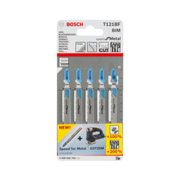 ใบเลื่อยจิ๊กซอว์ตัดเหล็ก BOSCH No.T121BF (2608636702) Jigsaw blade : Steel , 2.5 - 6mm. (5 Pcs./Ea)