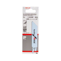 ใบเลื่อยเซเบอร์ซอว์ โลหะ BOSCH No.S522BF (2608656011) Sabre saw Blade GSA10.8 Flexible For Metal , 100mm. (5 Pcs./Ea)