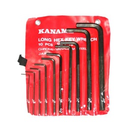 ชุดกุญแจหกเหลี่ยม ชนิดชุดแผง KANAME Hex key wrench (CV) set , 1.5-17 mm. (12pcs/ea)