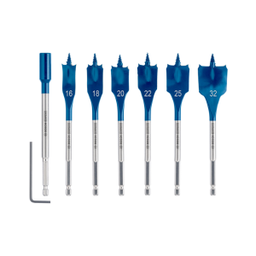 ชุดดอกใบพายเจาะไม้ BOSCH No.2608900334 Self Cut Spade Bit Set , 16 - 32 mm. (6 Pcs)