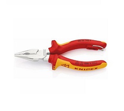 [104002345006] KNIPEX NO.08 26 145 T Needle-Nose Combination Pliers with Tether Attachment Point, 145mm.