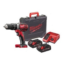 [201017862011] สว่านไขควงไร้สาย MILWAUKEE NO.M18BPD-202C M18 COMPACT PERCUSSION DRILL 2-speed Drill , 18V 2Ah