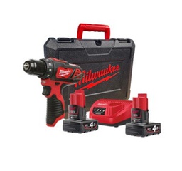 [201017862042] สว่านไร้สาย พร้อมกล่องเก็บ MILWAUKEE No.M12BDD-402C M12 2-speed drill driver 10mm. 12V, 2pcs 4.0Ah