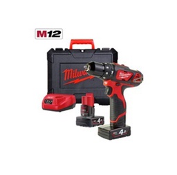 [201017862043] สว่านไร้สาย พร้อมกล่องเก็บ MILWAUKEE No.M12BPD-402C M12 2-speed percussion drill 10mm. 12V, 4.0Ah