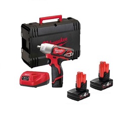 [209001862002] บล็อกกระแทกไร้สาย MILWAUKEE NO.M12BIW38-402C M12 impact wrench 3/8&quot;SD, 12V, 2pcs 4.0Ah