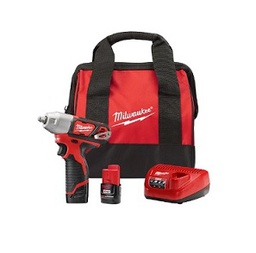 [209001862008] บล็อกกระแทกไร้สาย MILWAUKEE No.M12 BIW12-202C-BLPMPBAG Impact Wrench with Charger and Battery (12V. 2 Ah แบตเตอรี่ 2 ก้อน)