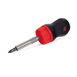 [103007115010] SNAP-ON NO.SGDMRC11A Screwdriver Ratcheting Soft Grip Stubby Red