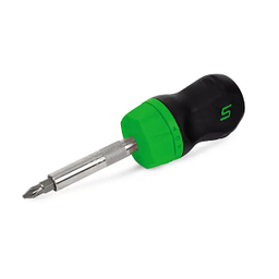 [103007115012] SNAP-ON NO.SGDMRC11AG Screwdriver Ratcheting Soft Grip Stubby Green