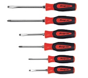 [103011115001] SNAP-ON NO.SGDX60BR Set Screwdriver Combination Instinct Soft Handle Red 6pcs.