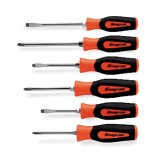 [103011115002] SNAP-ON NO.SGDX60BO Set Screwdriver Combination Instinct Soft Handle Orange 6 pcs.