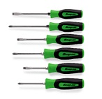 [103011115003] SNAP-ON NO.SGDX60BG Set Screwdriver Combination Instinct Soft Handle Green 6 pcs.