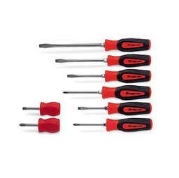 [103011115004] SNAP-ON NO.SGDX80BR Set Screwdriver Combination Instinct Soft Handle Red 8 pcs.