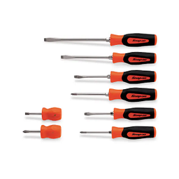 [103011115005] SNAP-ON NO.SGDX80BO Set Screwdriver Combination Instinct Soft Handle Orange 8 pcs.