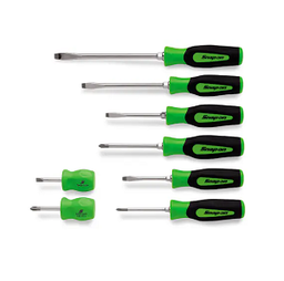 [103011115006] SNAP-ON NO.SGDX80BG Set Screwdriver Combination Instinct Soft Handle Green 8 pcs.