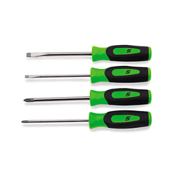 [103011115010] SNAP-ON NO.SGDX40BG Set Screwdriver Combination Mini Tip Flat Tip/PHILLIPS Soft Grip Green (4 pcs.)