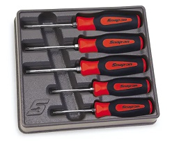 [103011115023] SNAP-ON NO.SGDTX50BR Set Screwdriver Torx Instinct Soft Grip Red (5 pcs.) (T15 thru T30)