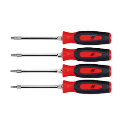 [103011115028] SNAP-ON NO.SGTX40BR Set Screwdriver TORX Mini-Tip Soft Grip Red (4pcs.)