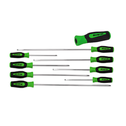 [103011115054] SNAP-ON NO.SGDXL80BG Set Screwdriver Combination Cabinet Flat Tip/PHILLIPS Soft Grip Green (8 pcs.)