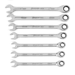 [102050115003] SNAP-ON NO.OEXR707 Set Wrench Combination Flank Drive Ratcheting Box/Open End Standard 7pcs.