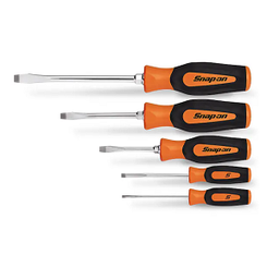 [103011115063] SNAP-ON NO.SGDS50BO Flat Tip Instinct Soft Grip Orange Screwdriver (5pcs/Set)