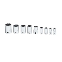 [101001115063] SNAP-ON NO.209TFES Set Socket Shallow Spline SAE 1/4&quot;-3/8&quot; drive 9 pcs.