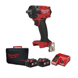 [201017862112] บ๊อกซ์กระแทกไร้สาย MILWAUKEE No.M18FIW212-502C Compact Impact Wrench (339N.m) 18V 5 Ah