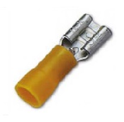 [E18656] หางปลาเสียบตัวเมียแบน (แบบหุ้ม) KENION No.YF250 Insulated female connectors , 2.63-6.64 mm. : YELLOW