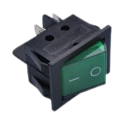 [013000000464] สวิตซ์ไฟโชว์ตัวใหญ่ 4 ขา NO.IRS-201-3A3 Rocker Switch :Green , 220VAC