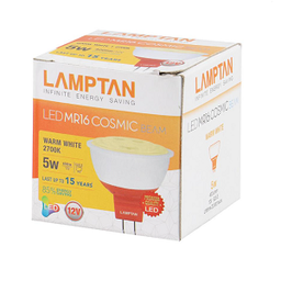 [E18814] หลอดไฟ LAMPTAN No.LED MR16 Cosmic 220V 5W Warmwhtie