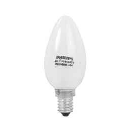 [E11365] หลอดจำปาแก้วฝ้าขั้วเกลียว PHILIPS Candle Bulb E25 220V , 25W